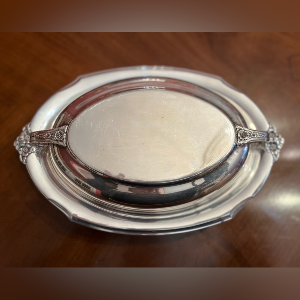 “Spring Garden” Holmes & Edward’s Silverplated Covered Vegetable Dish